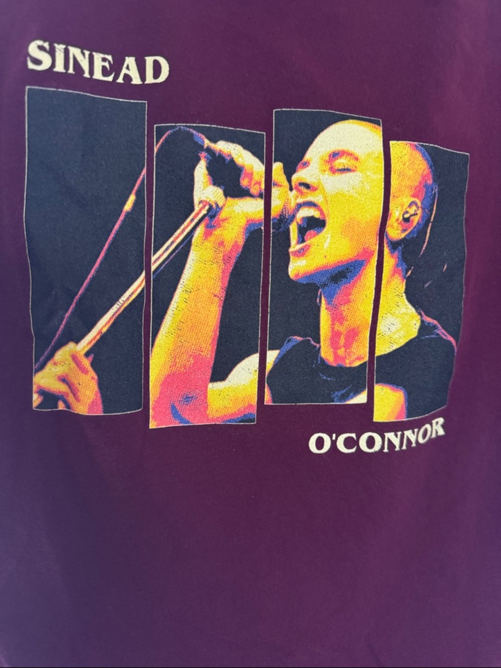 Maroon Sinead O'Connor / black flag bars Graphic Tee, large quality punk t-shirt - Picture 7 of 16